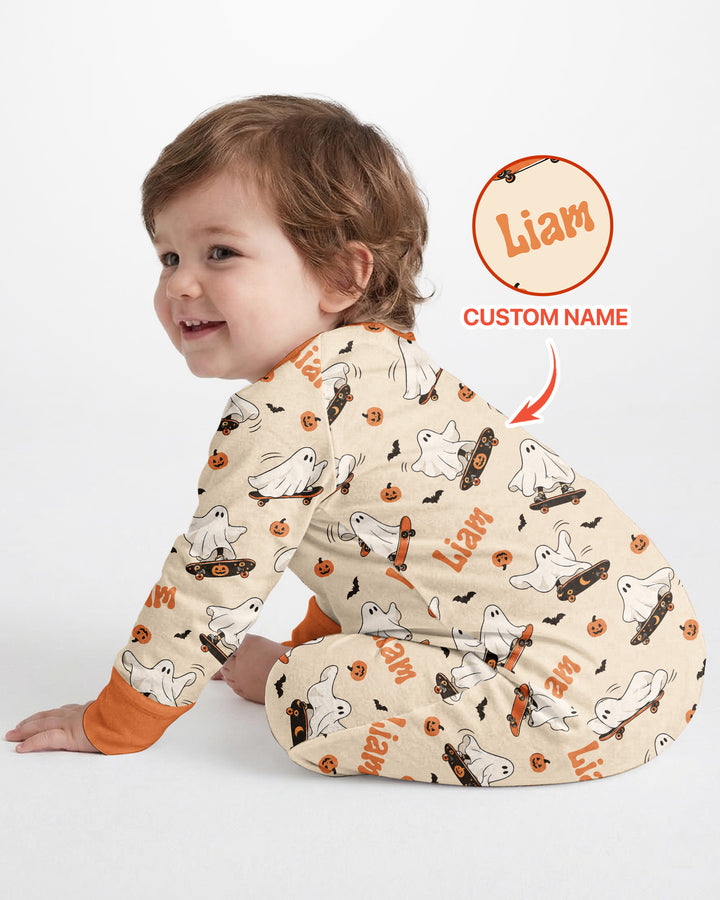 Skateboarding Ghost Halloween Bamboo Convertible Zippy
