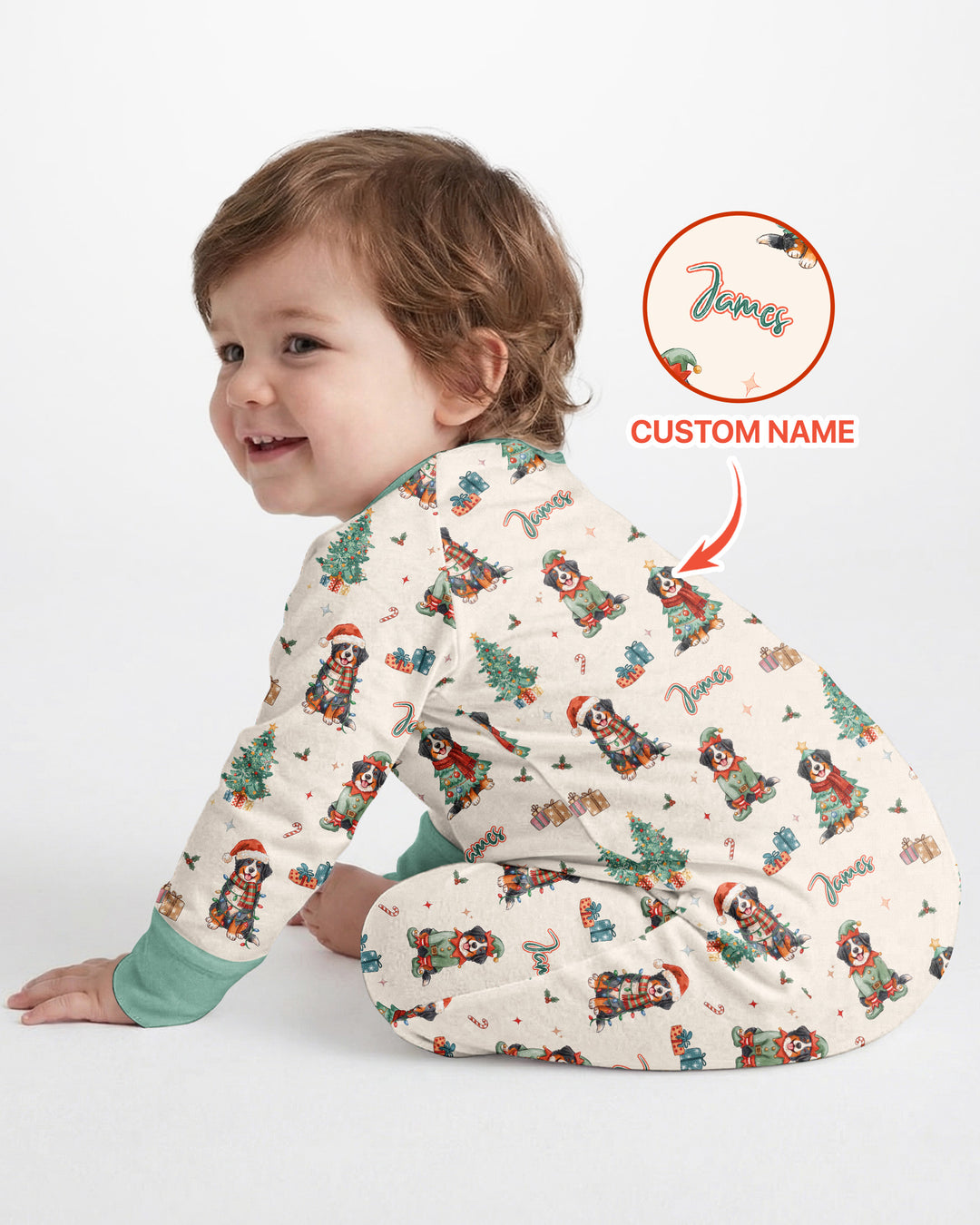 Christmas Bernese Mountain Dog Family Matching Bamboo Convertible Zippy