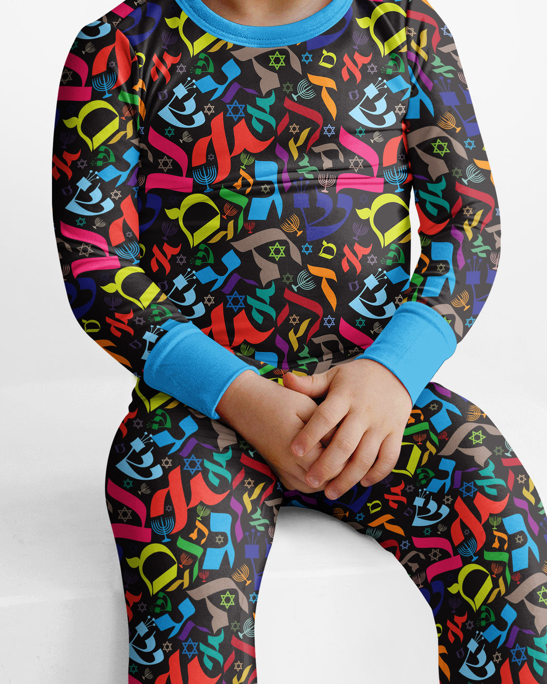 Hebrew Harmony Family Matching Bamboo Two Piece Long Sleeve Pajama Set