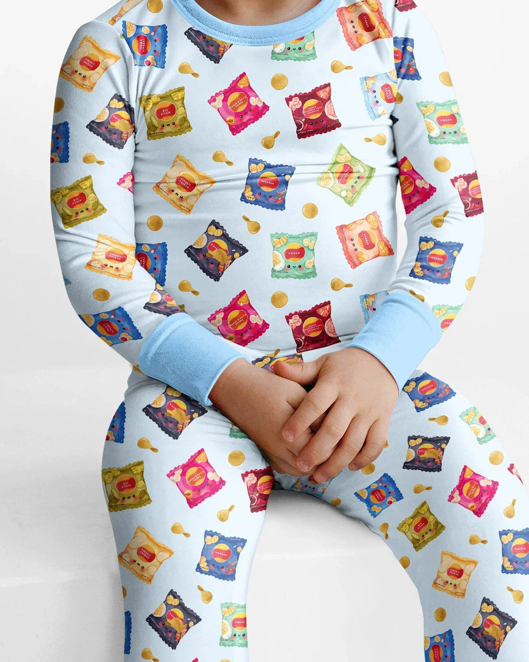Zweiteiliges Langarm-Pyjama-Set mit Sommerfrüchten