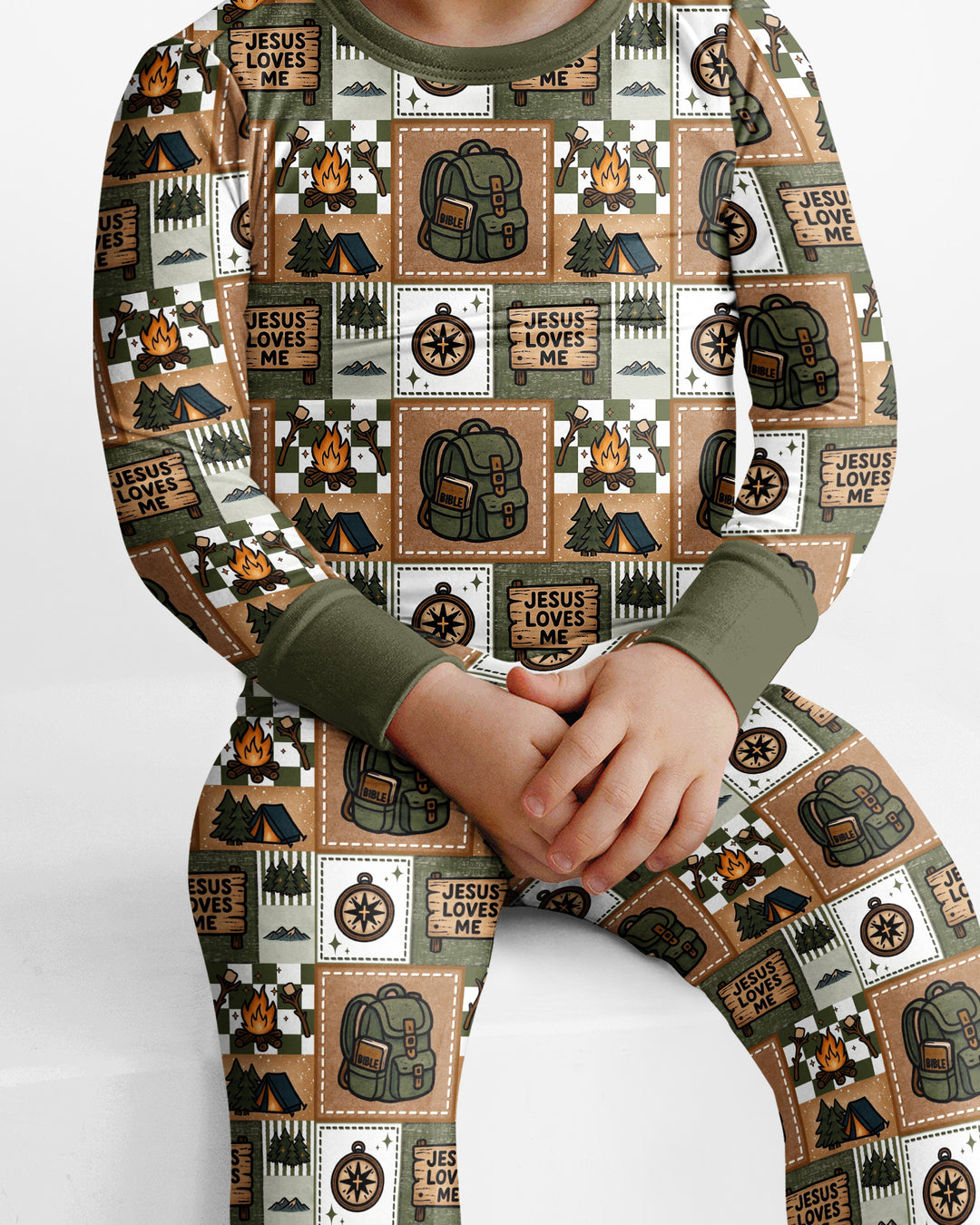 Zweiteiliges Langarm-Pyjama-Set mit Sommerfrüchten