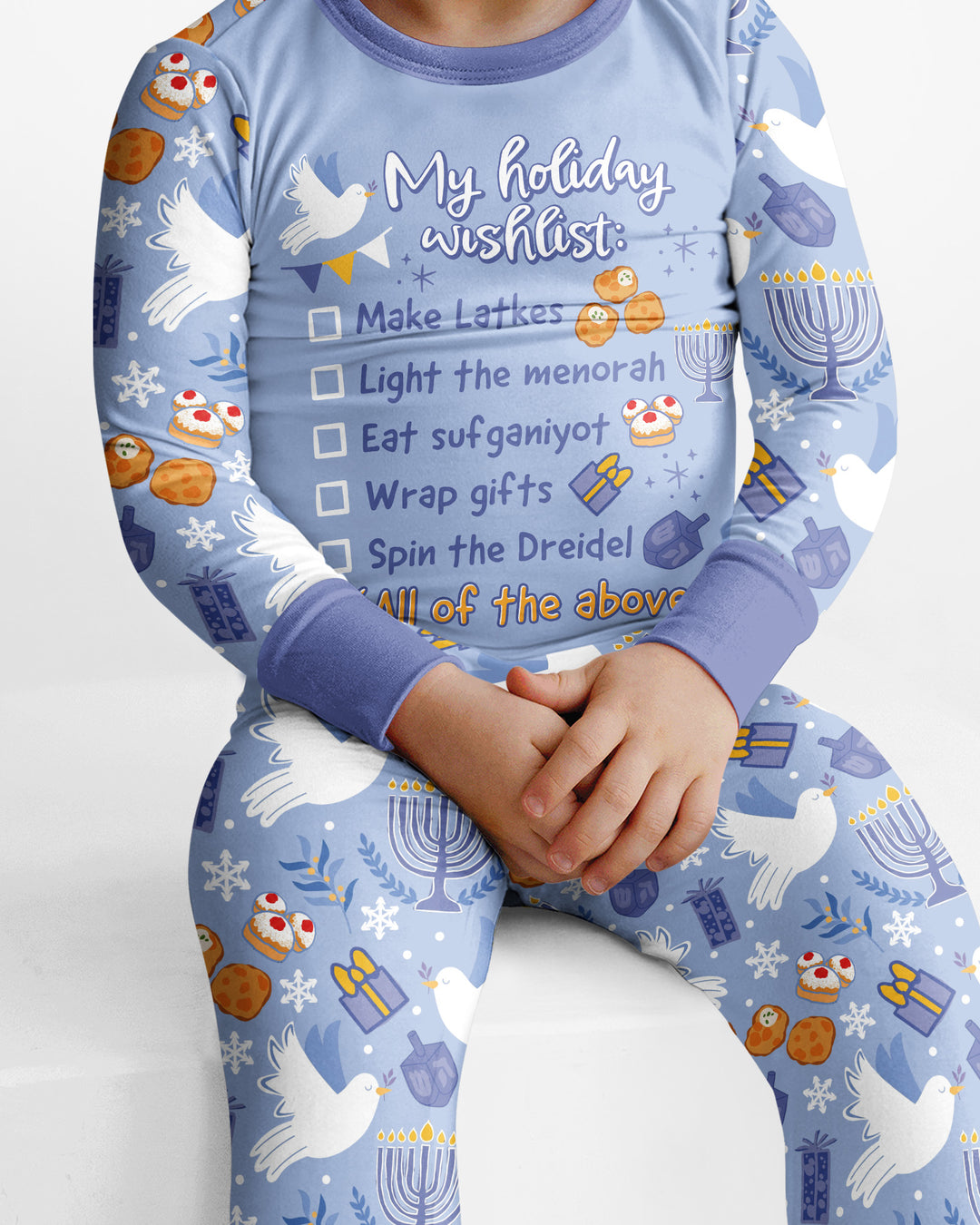 Hanukkah To Do List Bamboo Two Piece Long Sleeve Pajama Set