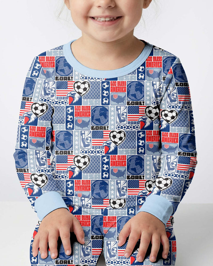 Zweiteiliges Langarm-Pyjama-Set mit Sommerfrüchten