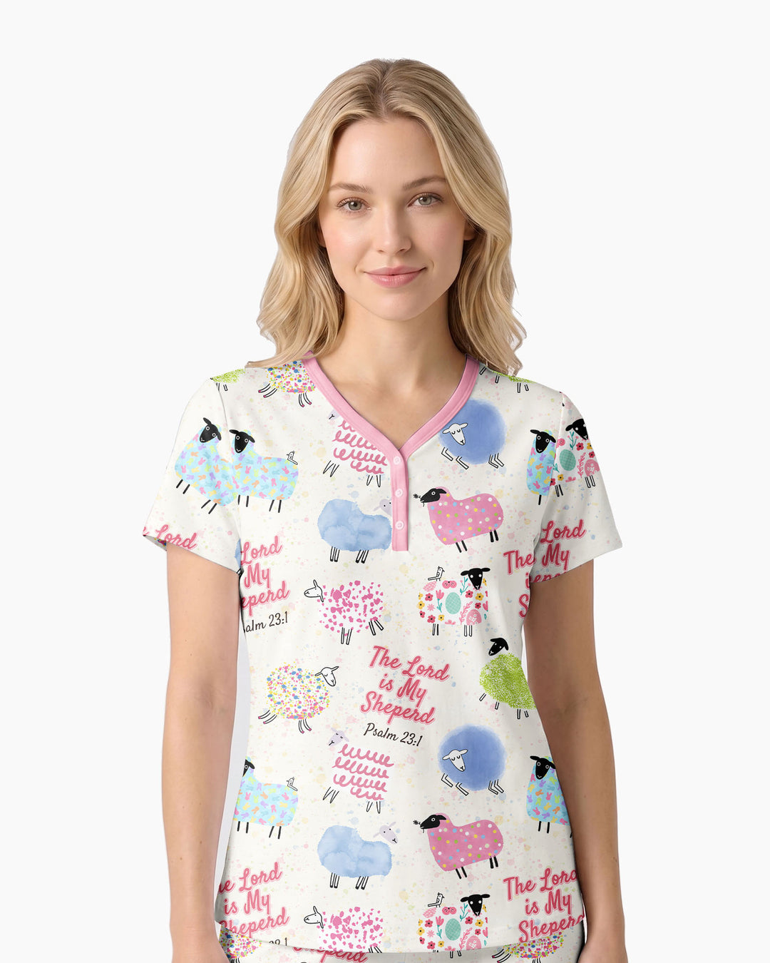 The Lord Is My Shepherd Psalm 23 Bamboo Women Short Sleeve Short Pajama Set