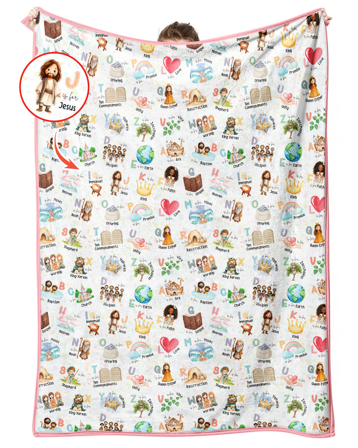 Bible ABC Alphabet Bamboo Blanket