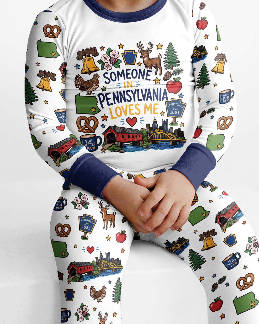 Someone in Pennsylvania Loves Me Bamboo Two Piece Long Sleeve Pajama Set
