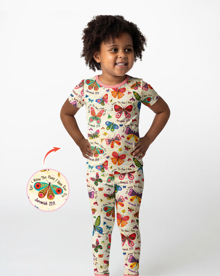 Zweiteiliges, kurzärmliges Pyjama-Set mit Marienkäfern