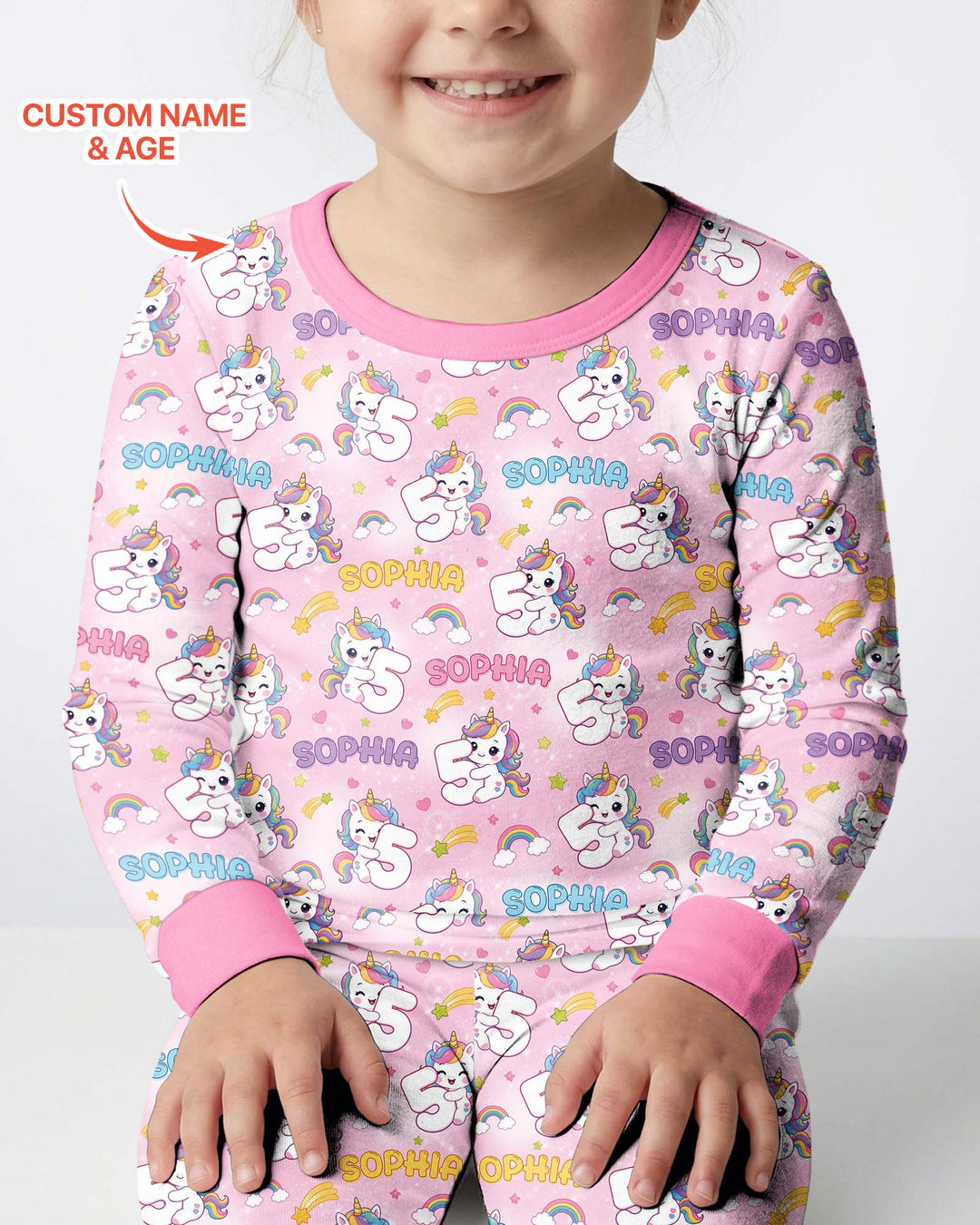 Zweiteiliges Langarm-Pyjama-Set mit Sommerfrüchten