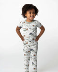 Camping Route Map Bamboo Two Piece Short Sleeve Pajama Set