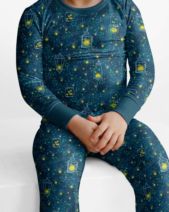 Zweiteiliges Langarm-Pyjama-Set mit Sommerfrüchten