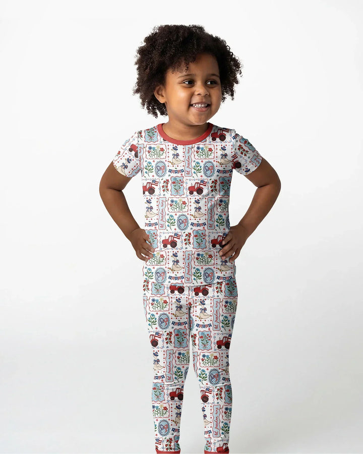 Zweiteiliges, kurzärmliges Pyjama-Set mit Marienkäfern