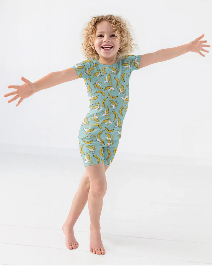 Bananas Bamboo Two Piece Short Sleeve Shorts Pajama Set