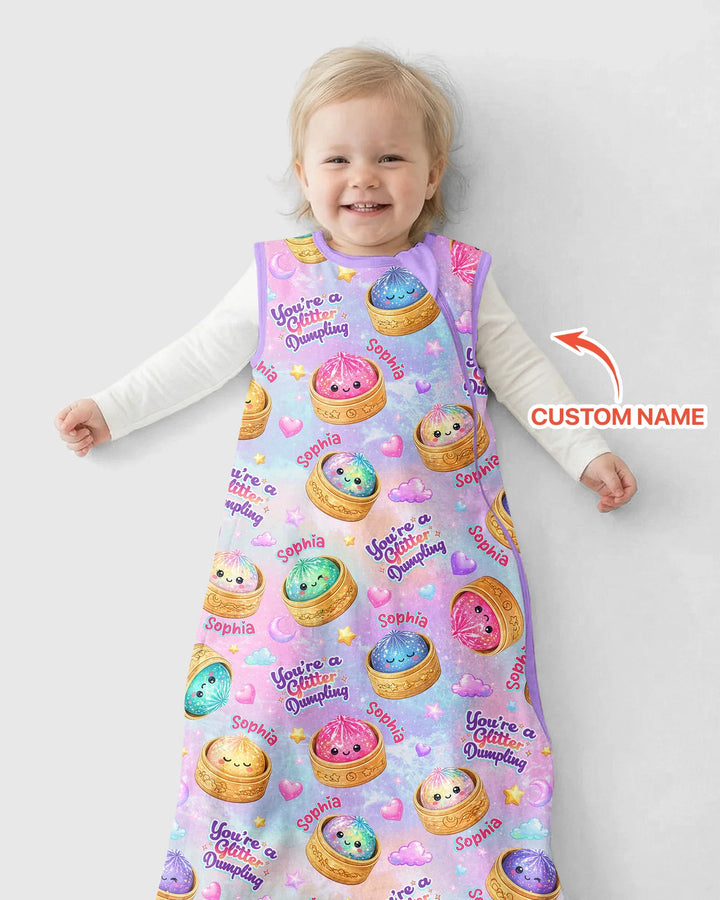 Custom Name You're A Glitter Dumpling Bamboo Sleep Bag