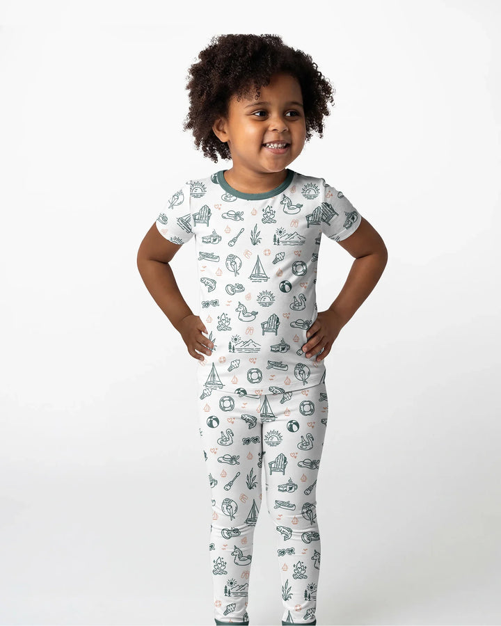 Zweiteiliges, kurzärmliges Pyjama-Set mit Marienkäfern
