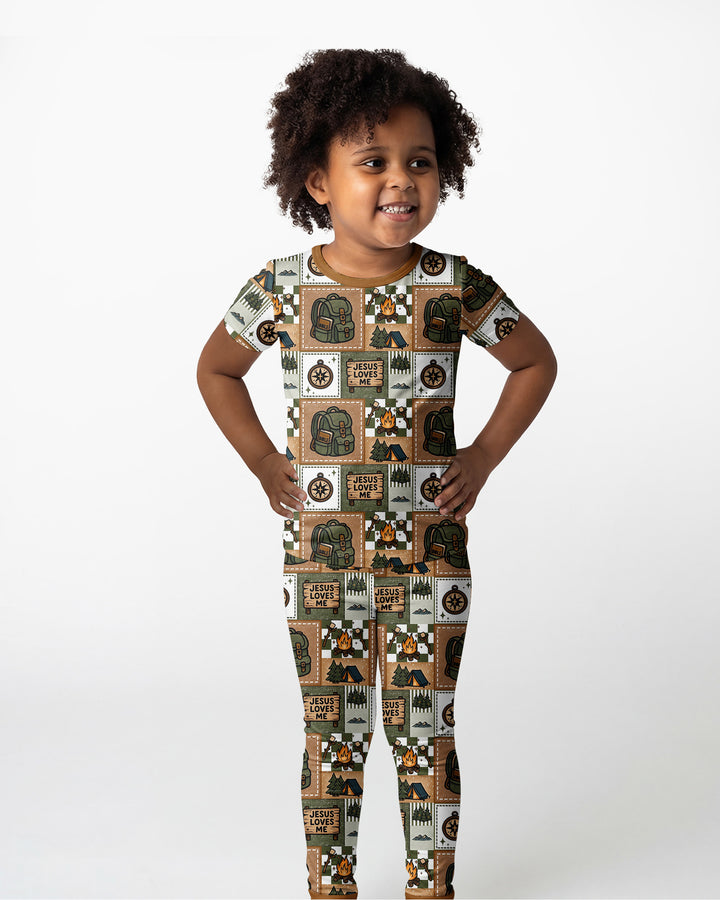 Zweiteiliges, kurzärmliges Pyjama-Set mit Marienkäfern