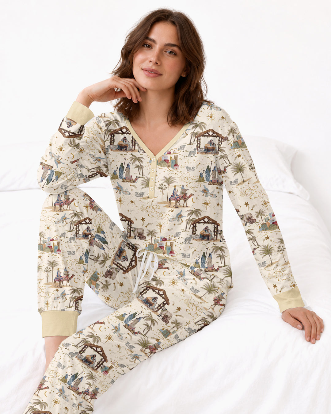 Silent Night Nativity Bamboo Women Pajama Set
