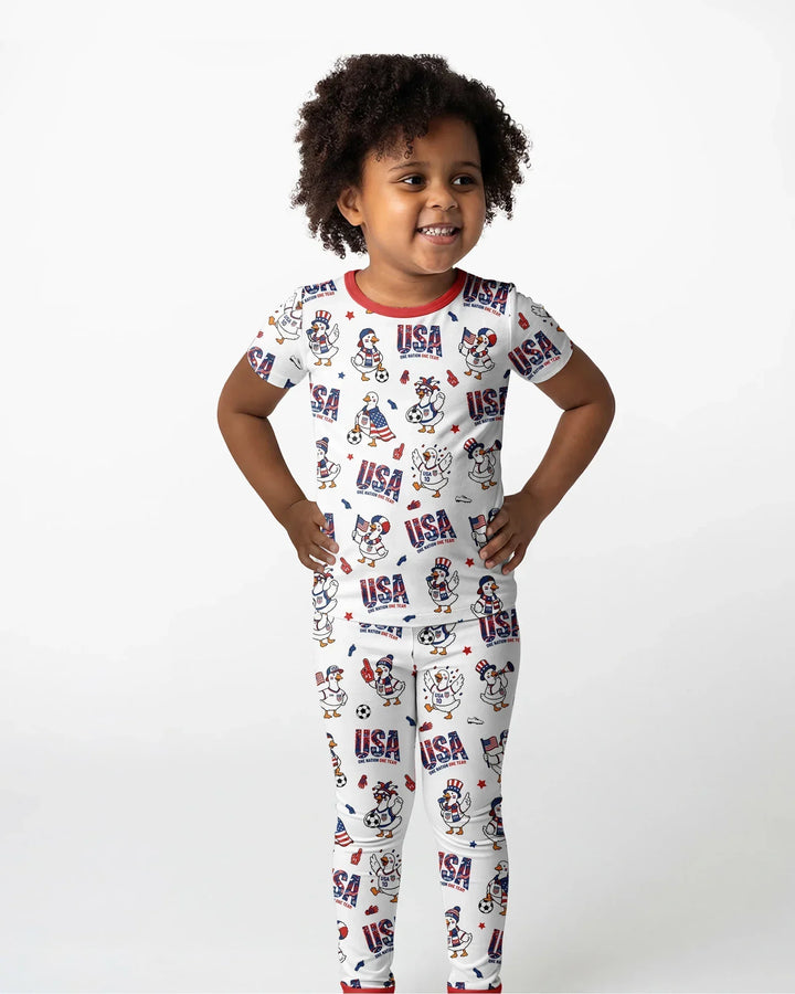 Zweiteiliges, kurzärmliges Pyjama-Set mit Marienkäfern