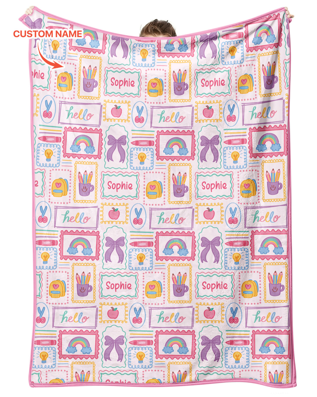 Custom Name Hello School Bamboo Blanket