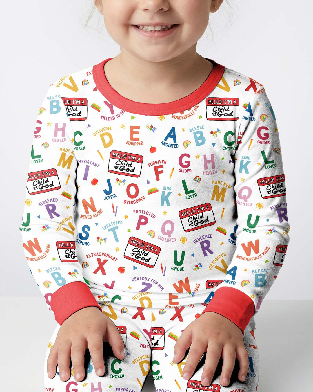 Zweiteiliges Langarm-Pyjama-Set mit Sommerfrüchten