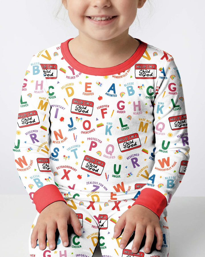 Zweiteiliges Langarm-Pyjama-Set mit Sommerfrüchten