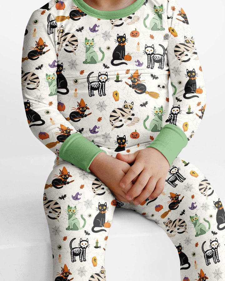 Zweiteiliges Langarm-Pyjama-Set mit Sommerfrüchten