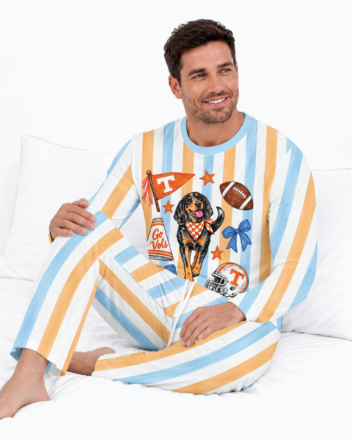 Game Day Puppy And Bows Bamboo Men's Pajama Set
