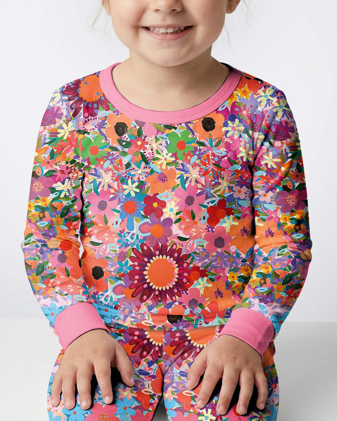 Regenbogenblüten Bambus Zweiteiliger Pyjama