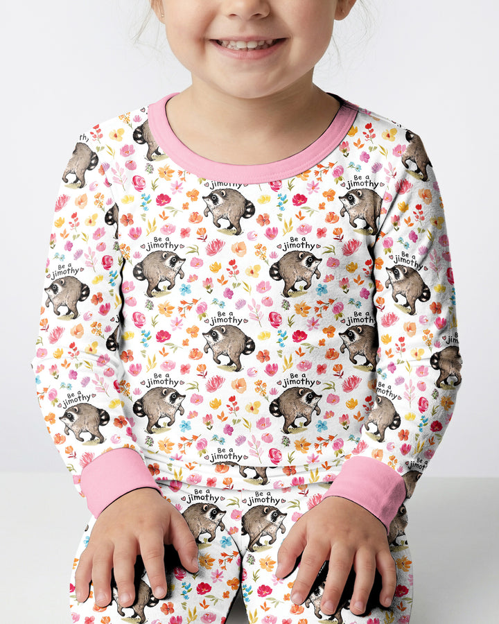 Zweiteiliges Langarm-Pyjama-Set mit Sommerfrüchten