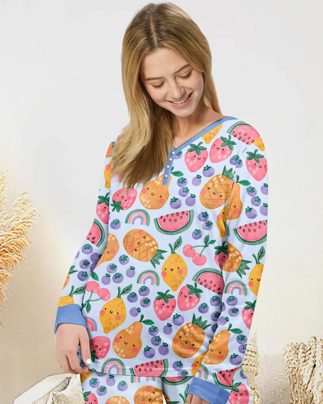 Fruitie Cuties Familien-Pyjama-Set aus Bambus für Damen