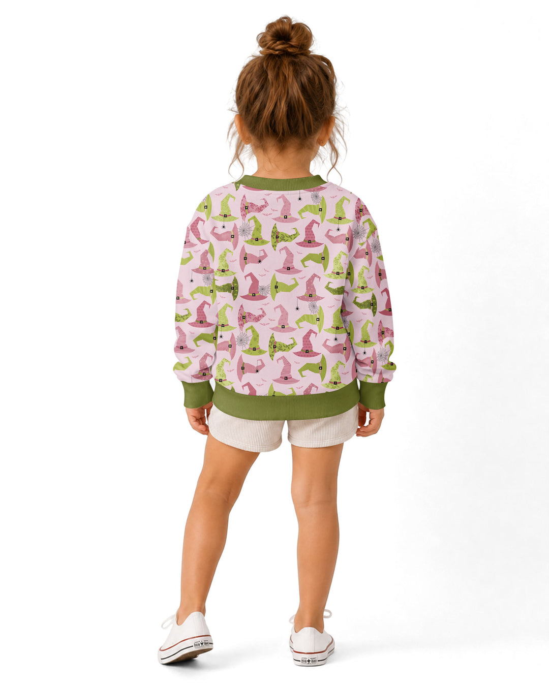 Pink Witch Hat Halloween Bamboo Crewneck Sweatshirt