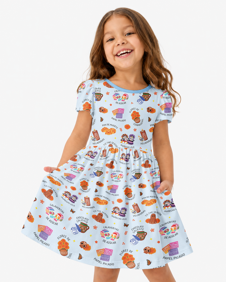 Tis the Dia De Muertos Season Bamboo Twirl Dress