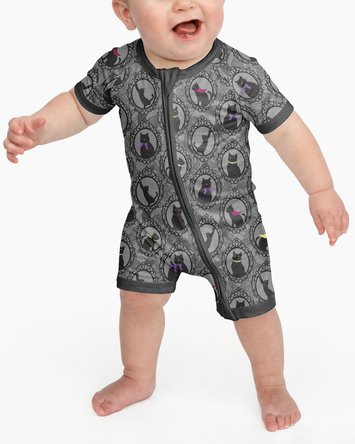Midnight Cat Parade Bamboo Shorty Zippy