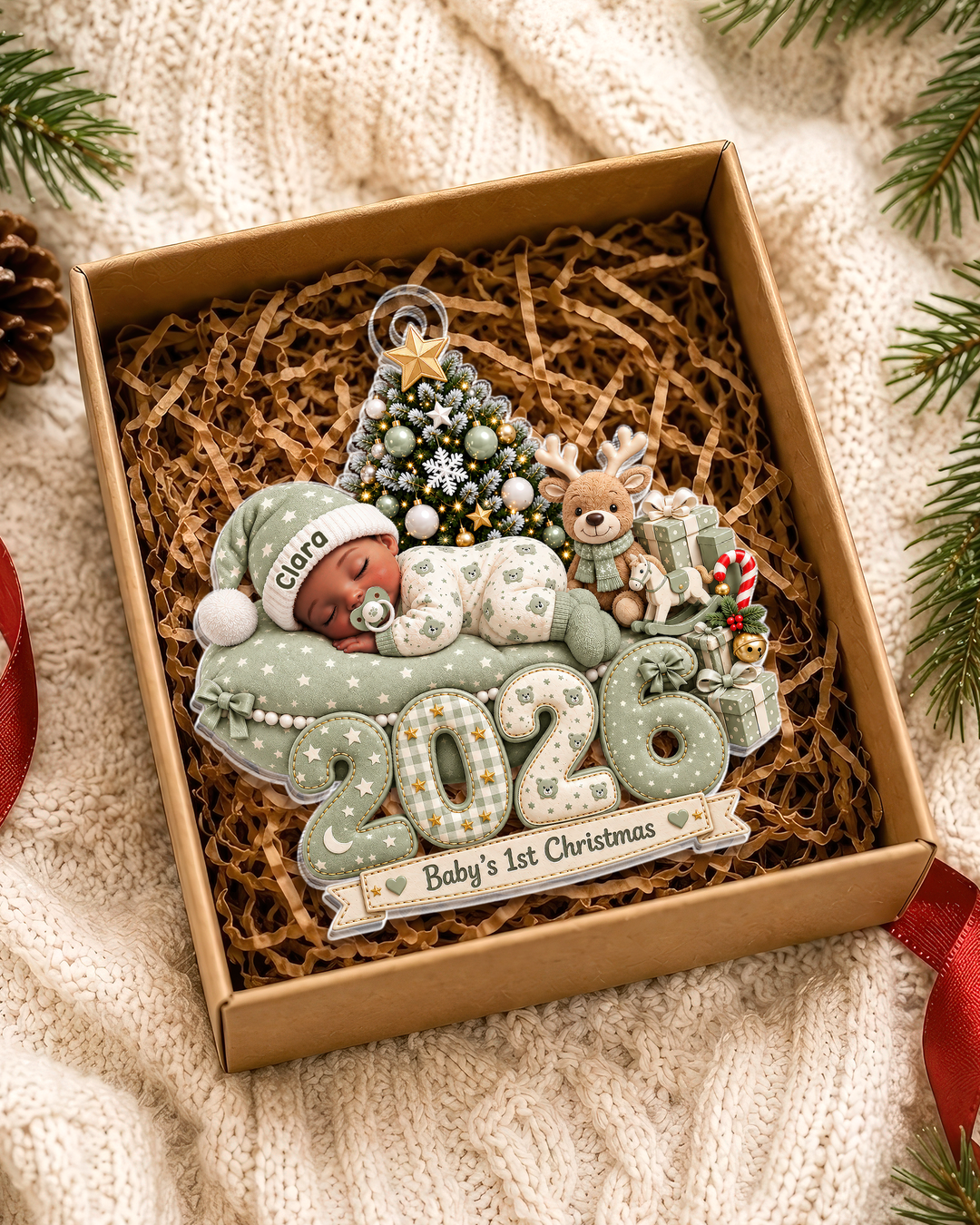 Personalized Baby's 1st Christmas Acrylic Ornament