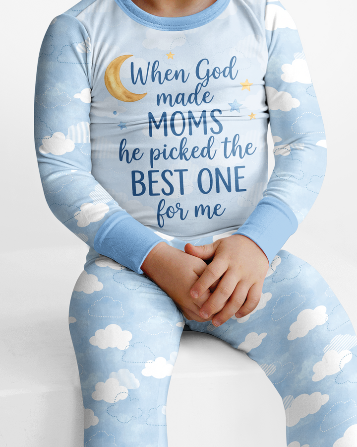 God Made The Best Mom Bamboo Two Piece Long Sleeve Pajama Set