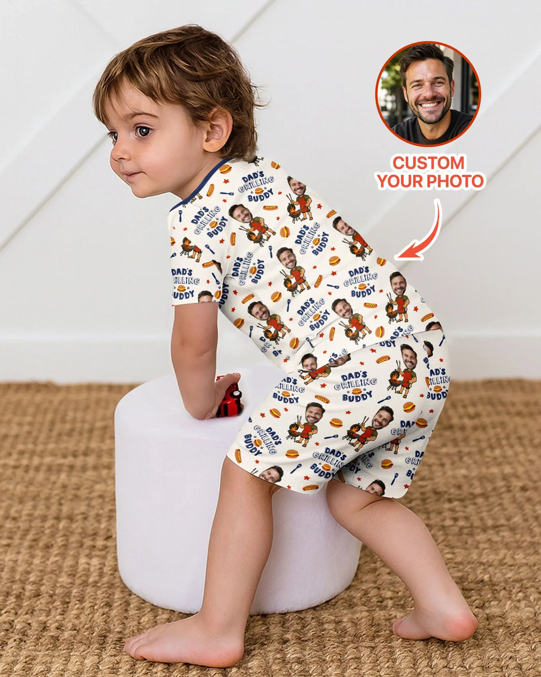 Zweiteiliges Pyjama-Set mit kurzen Ärmeln und Shorts im Sommer-Design