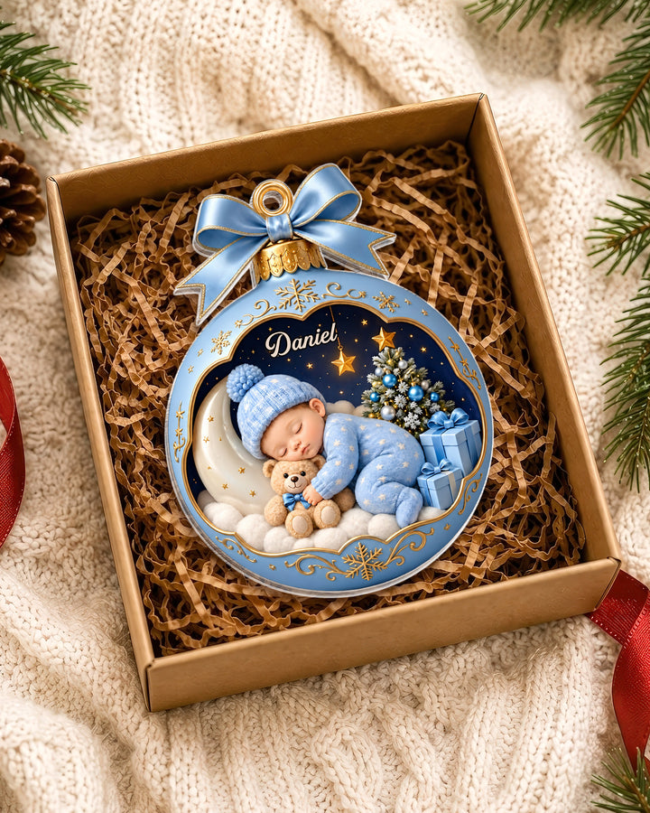 Charming Baby First Christmas 1-Side Photo Acrylic Ornament