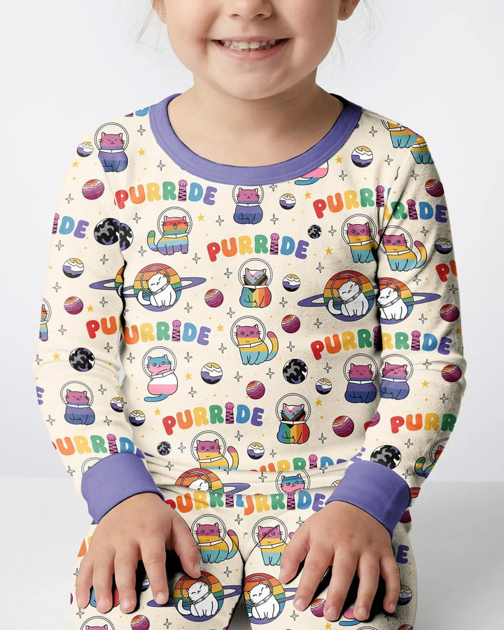Zweiteiliges Langarm-Pyjama-Set mit Sommerfrüchten