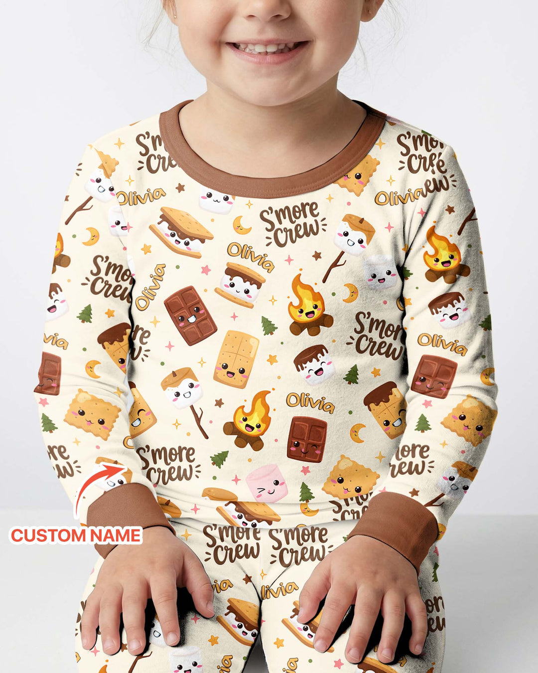 Zweiteiliges Langarm-Pyjama-Set mit Sommerfrüchten