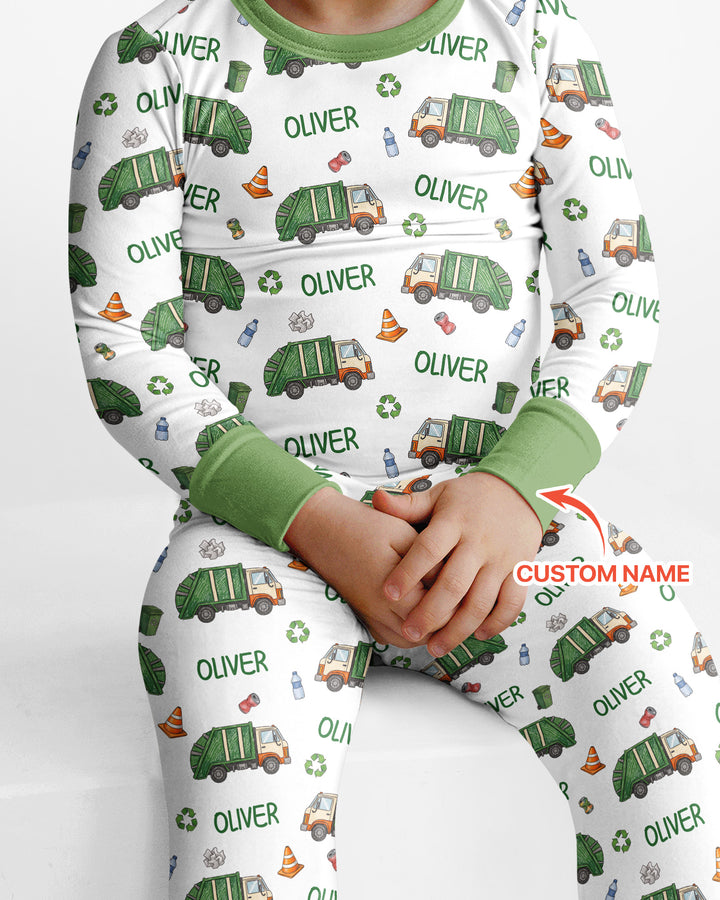 Zweiteiliges Langarm-Pyjama-Set mit Sommerfrüchten