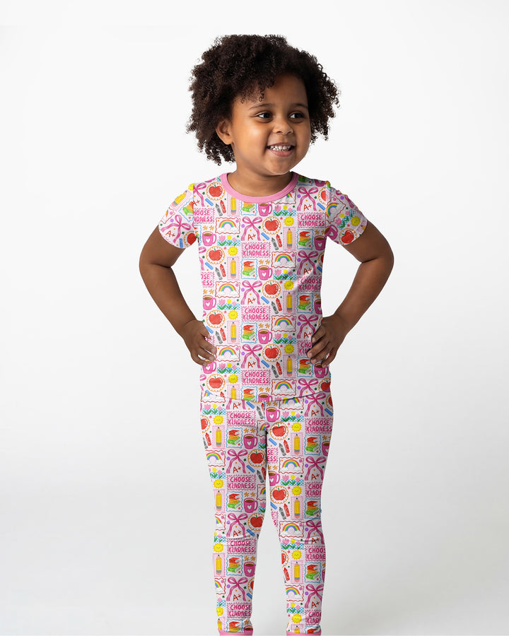 Zweiteiliges, kurzärmliges Pyjama-Set mit Marienkäfern