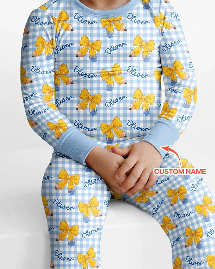 Zweiteiliges Langarm-Pyjama-Set mit Sommerfrüchten