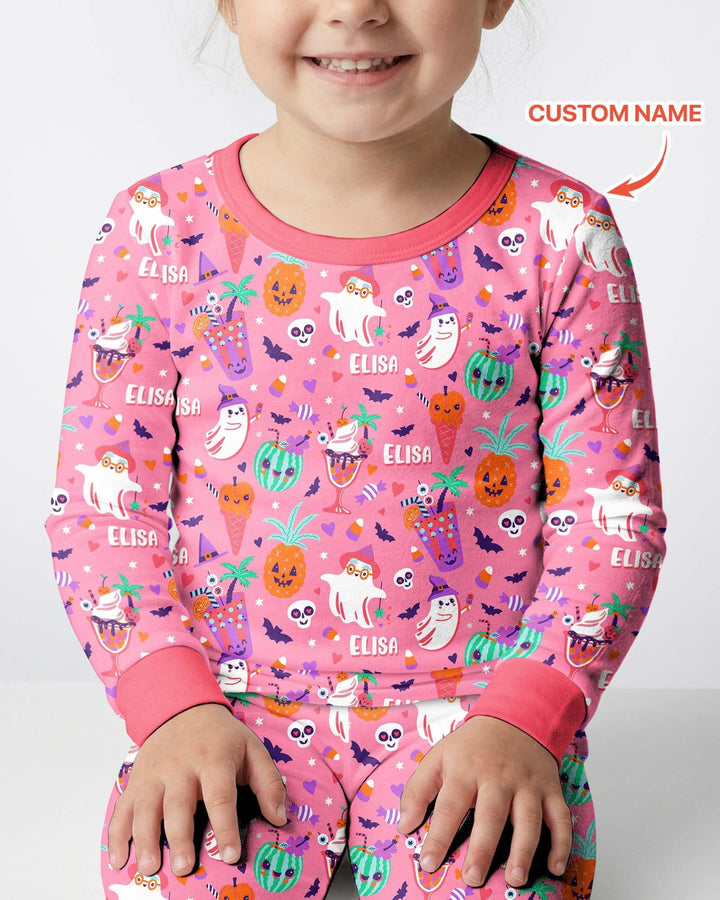 Summerween Doodles Bamboo Two Piece Long Sleeve Pajama Set