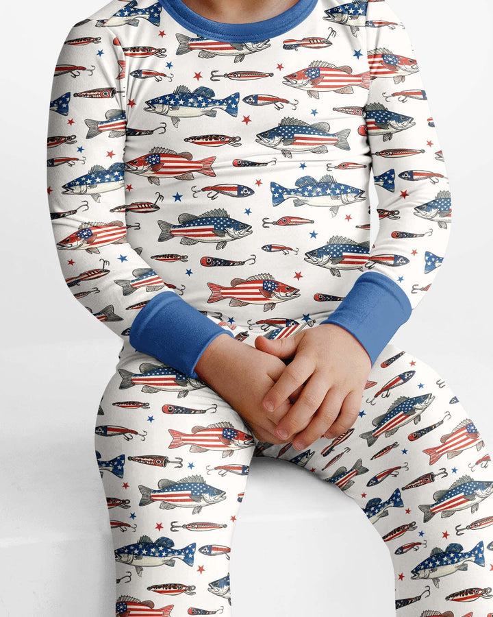 Zweiteiliges Langarm-Pyjama-Set mit Sommerfrüchten