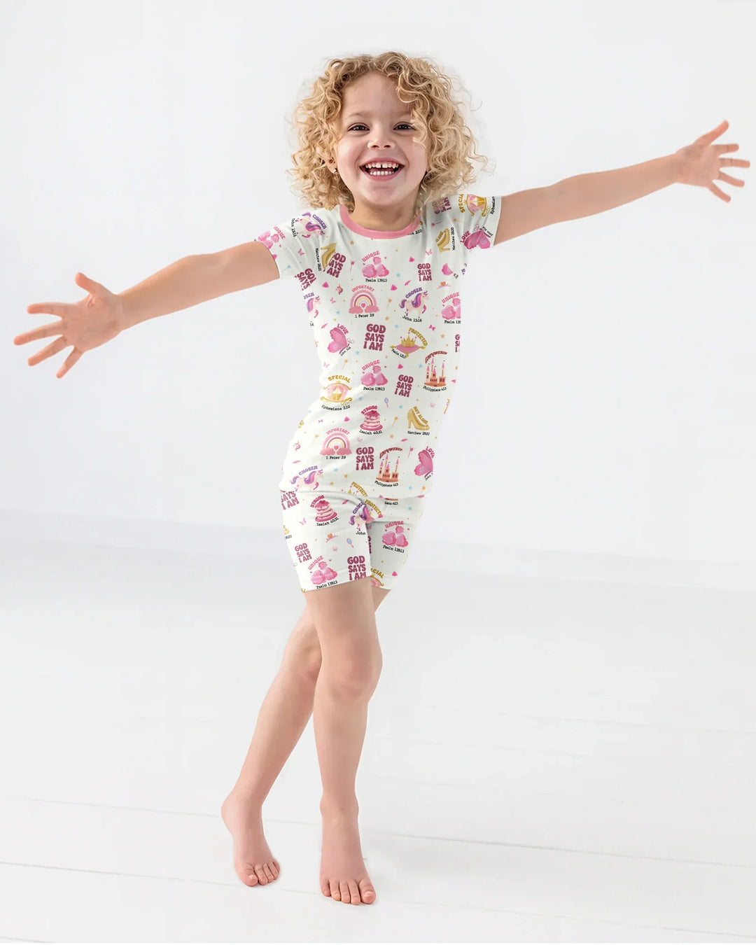 Zweiteiliges Pyjama-Set mit kurzen Ärmeln und Shorts im Sommer-Design