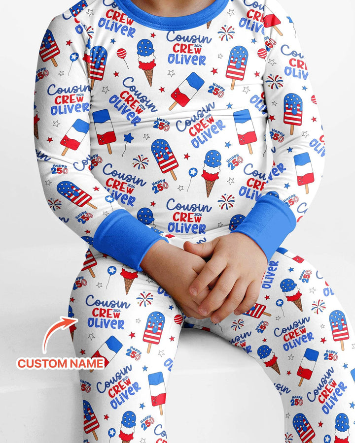 Zweiteiliges Langarm-Pyjama-Set mit Sommerfrüchten