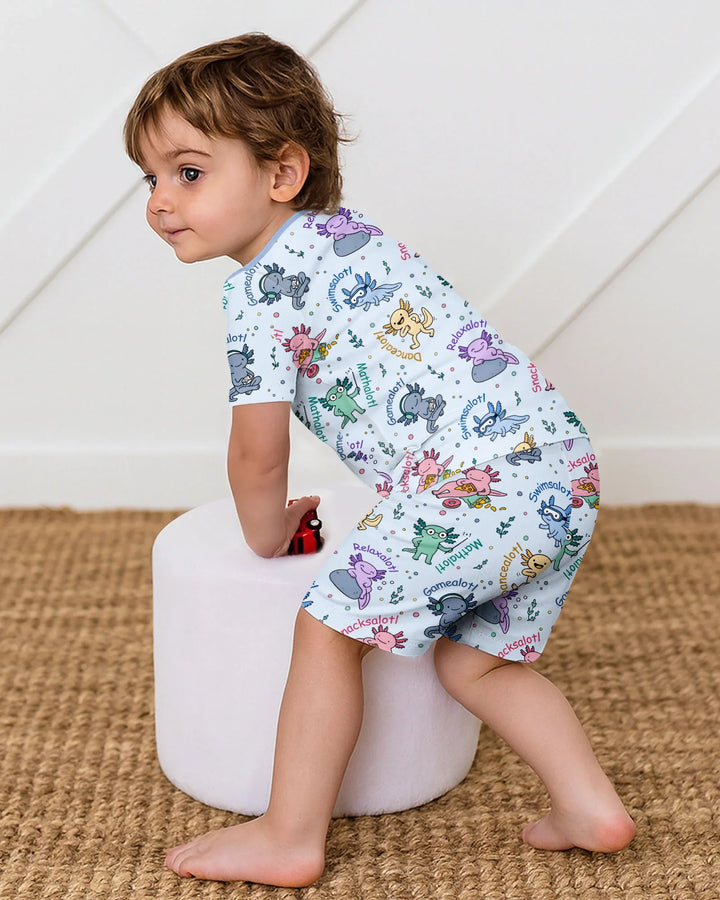 Schlafanzug-Set zweiteilig, kurze Ärmel, kurze Hose, Bambus