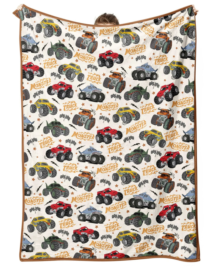 Vroom Vroom Monster Truck Bamboo Blanket