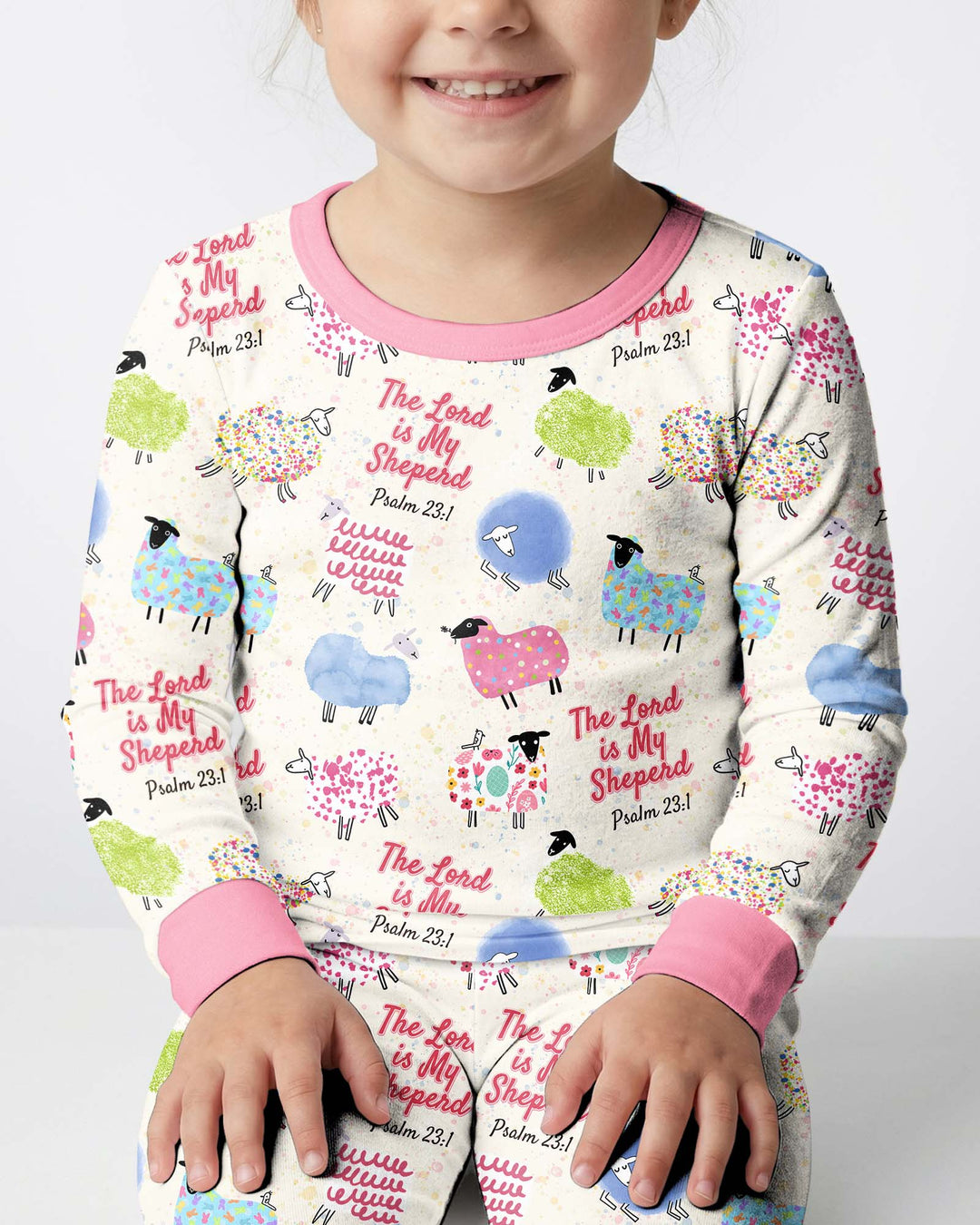 The Lord Is My Shepherd Psalm 23 Bamboo Two Piece Long Sleeve Pajama Set