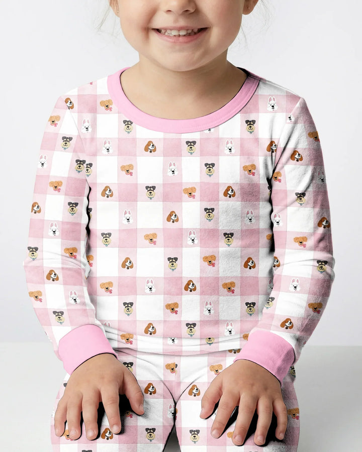 Zweiteiliges Langarm-Pyjama-Set mit Sommerfrüchten