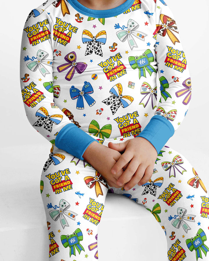 Zweiteiliges Langarm-Pyjama-Set mit Sommerfrüchten
